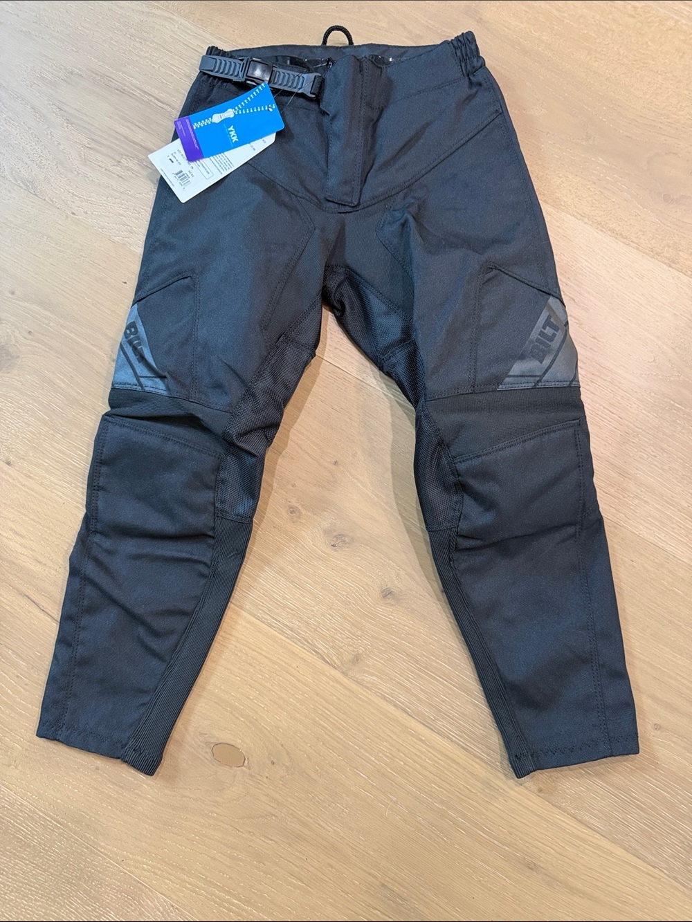 Kids Black Cargo Riding Pants with Reinforced Knees